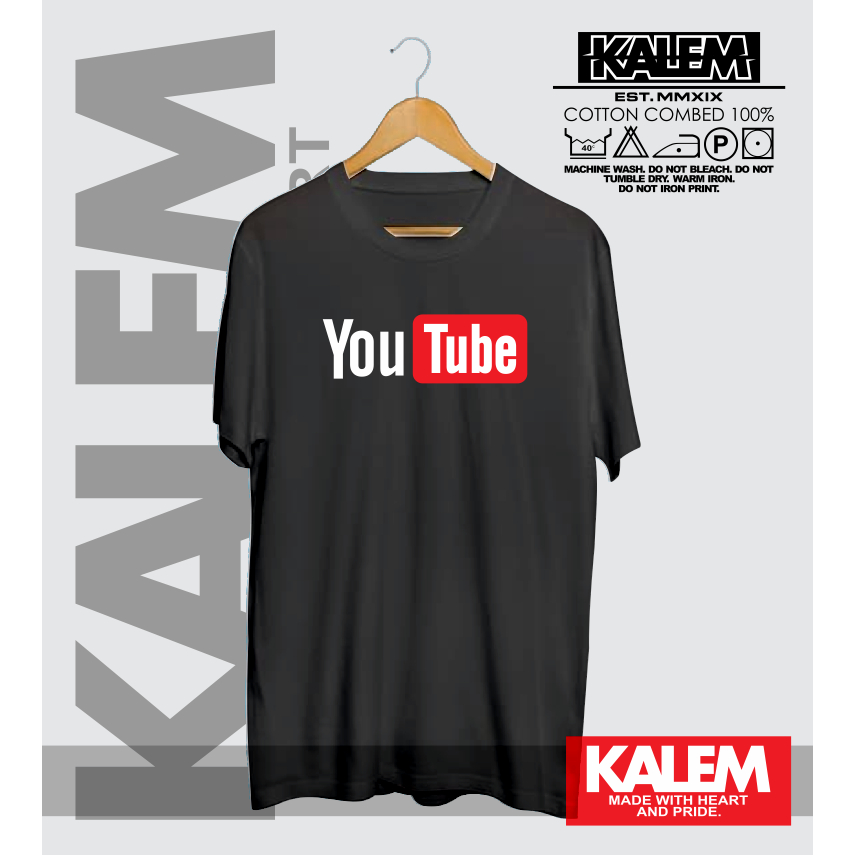Kaos Baju YOUTUBE Logo Kaos Distro YOUTUBER Termurah - KALEMCLOTHING
