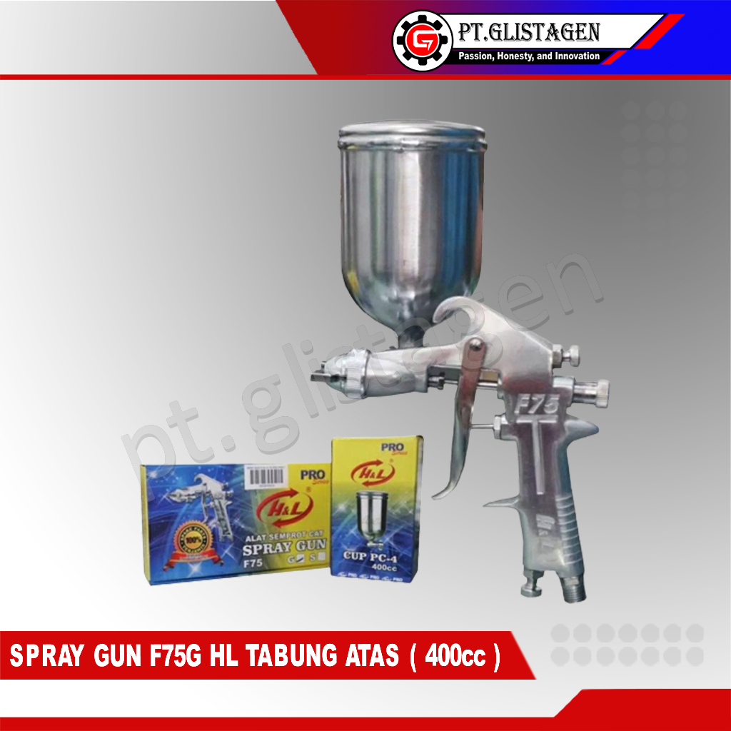 Spray Gun Spraygun H&amp;L F75G F75 ( Tabung Atas ) 400cc