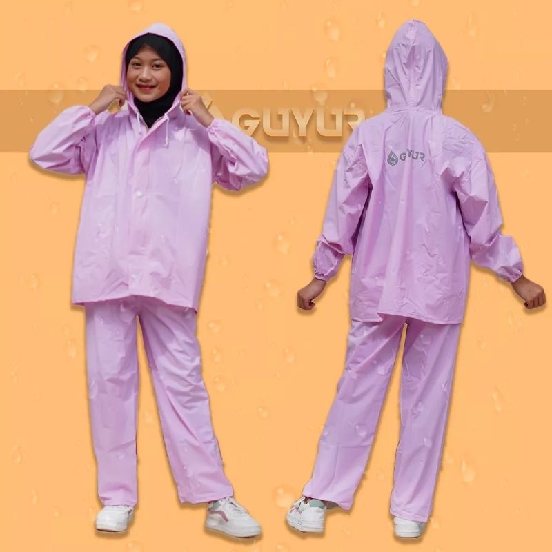 Jas Hujan RAINCOAT Pria Wanita Anti Rembes Bahan Tebal Elastis