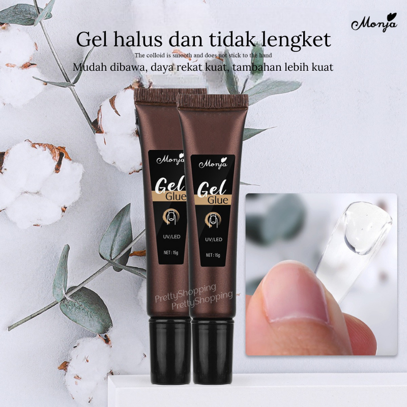 Pretty Gel Nail 3D /NAIL UV GEL KUKU 15gram/Lem Hiasan Kuku/Lem Kuku Gel Nail Art