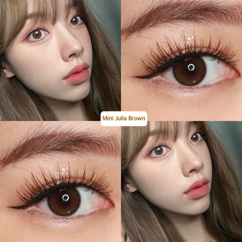 Softlens Kitty Kawaii Mini Julia Brown / Coklat Normal Minus Beda Minus