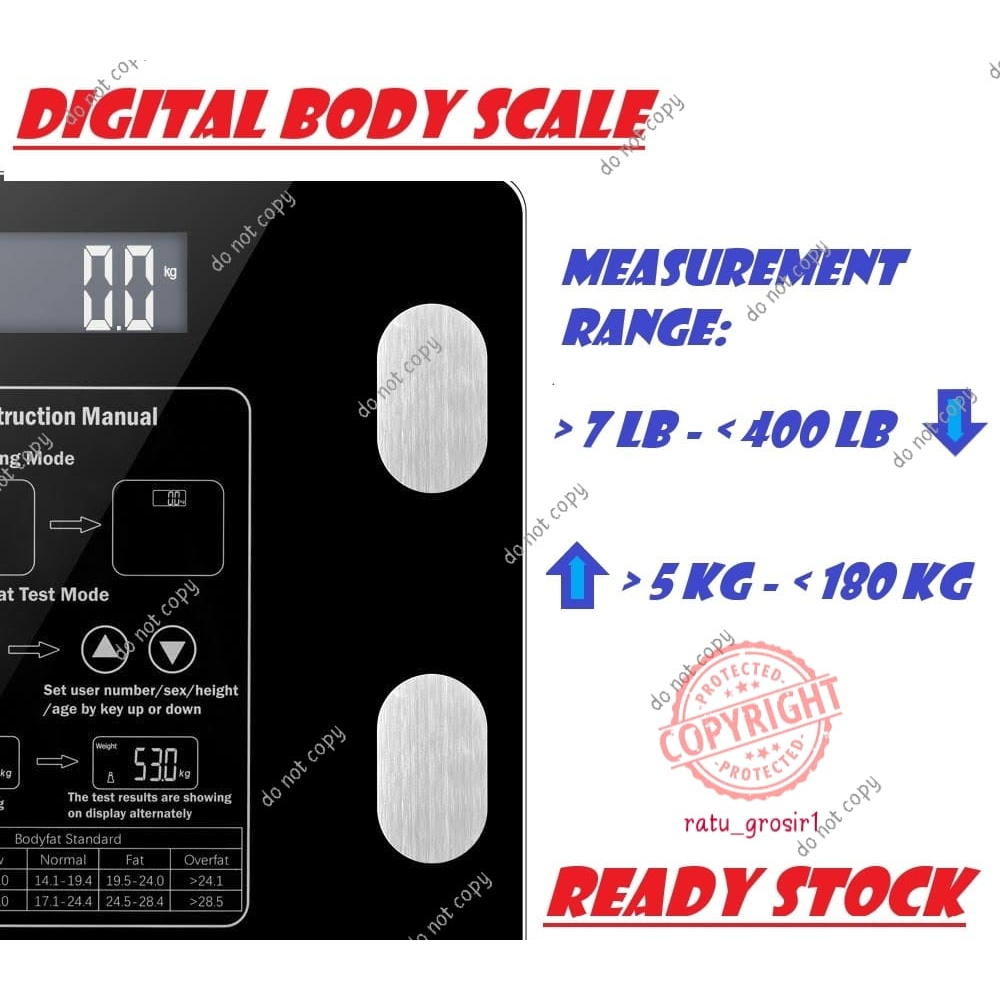 Timbangan Badan Digital Body Fat Monitor Body Fat Analisis  Accutare