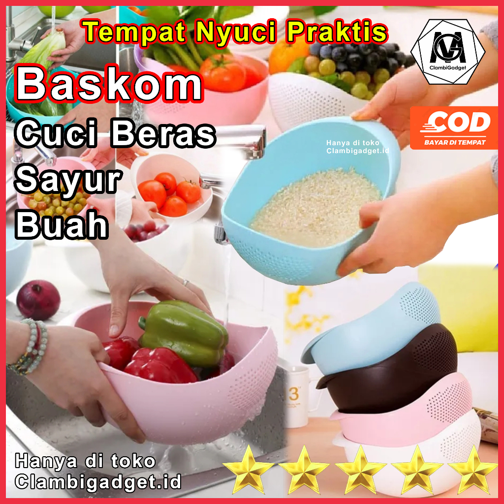 Baskom Tempat Nyuci Beras Pencuci Beras Baskom Cuci Beras Wadah Nyuci Buah Wadah Nyuci Sayuran Wadah