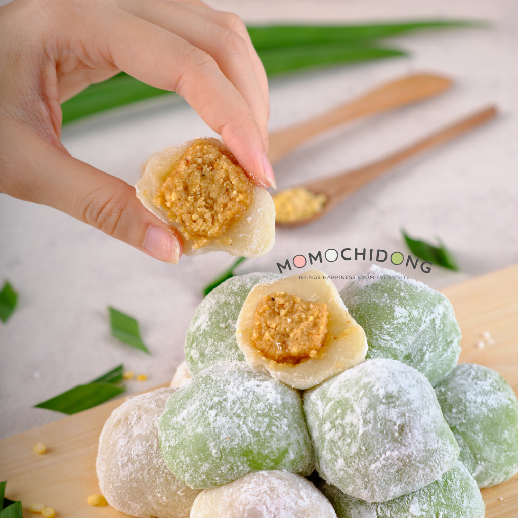 Mochi Daifuku Peanut by Momochidong | Mochi isi Kacang Tanah | Mochi Pandan Isi Kacang Tanah