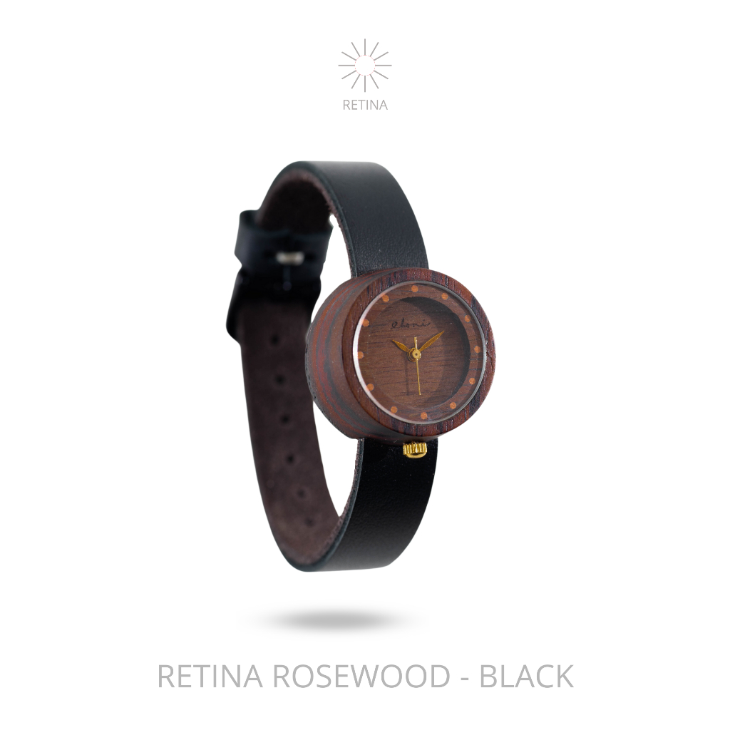 Eboni Jam Tangan Kayu Retina Rosewood - Black