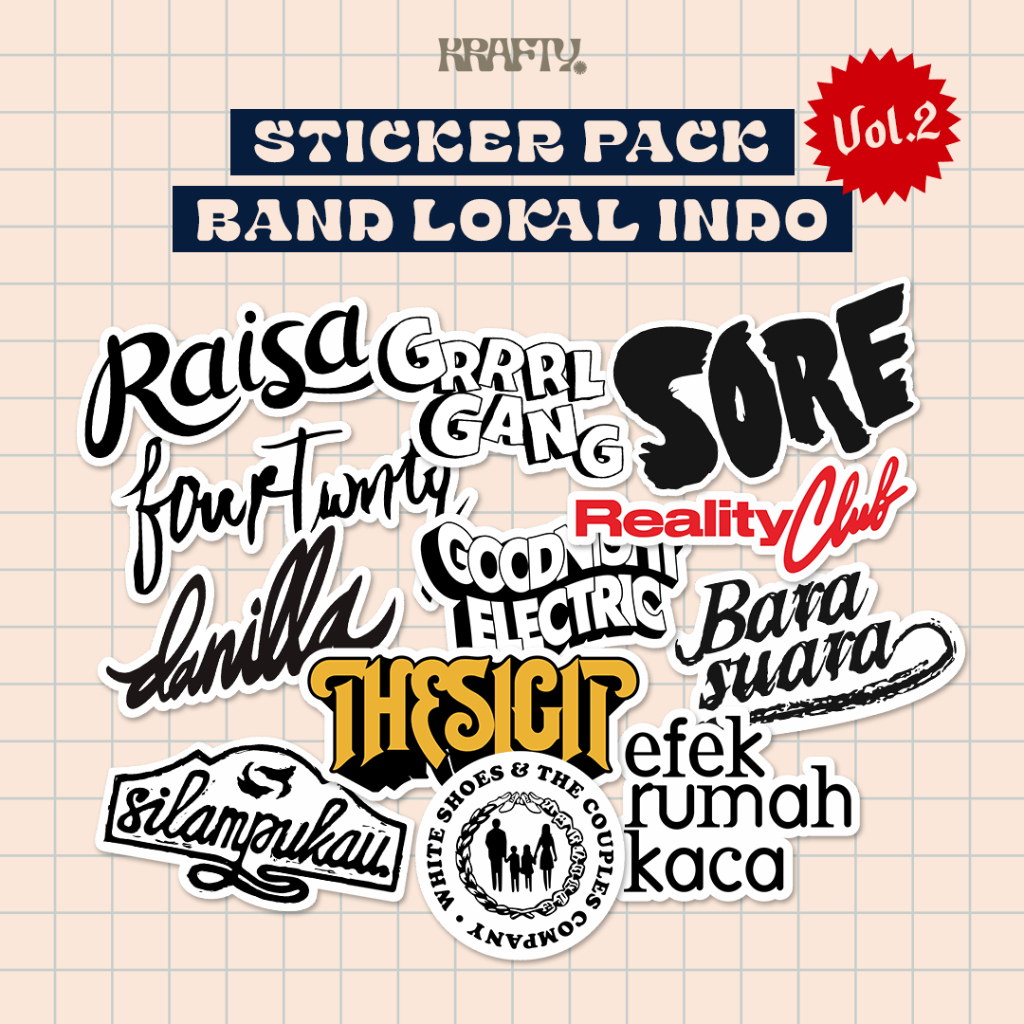 Stiker Pack Band Indie Indo Vol 2