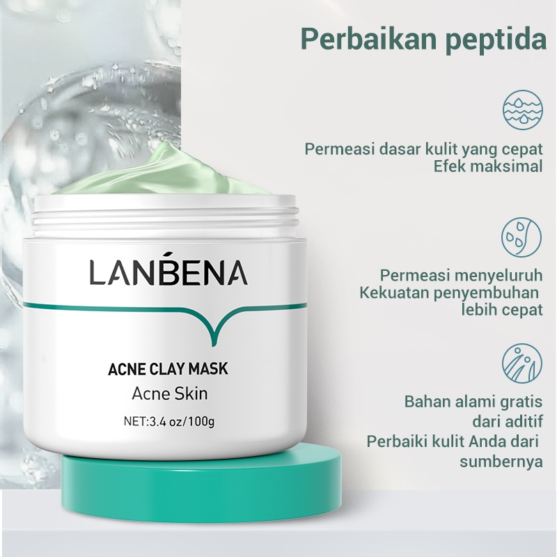 ✨ AKU MURAH ✨ LANBENA Acne Clay Mask Cream 100 GR