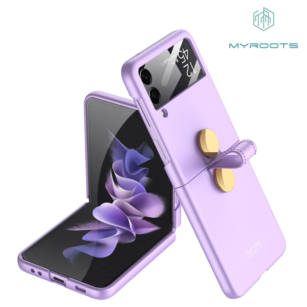 Myroots Phone Case Bracket Folding For Samsung Z Flip 4 Belt Shell Membrane Integrated