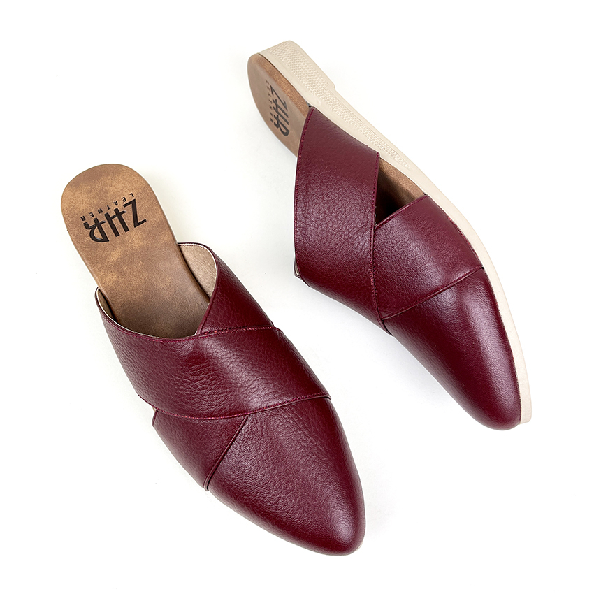 Sale Sepatu Kulit Wanita Slip On Tutong / Bustong Bahan Kulit Sapi Asli Garut 02