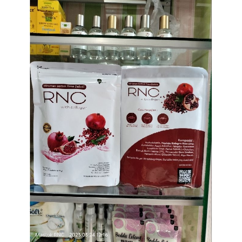 RNC Collagen, minuman serbuk pemutih rasa delima dengan collagen tinggi.