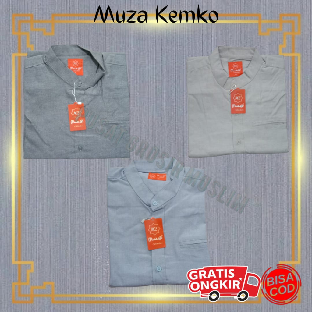 Baju Moza Kemko Tangan Panjang Kemeja Koko by Moza Bahan Oxford High Premium Quality