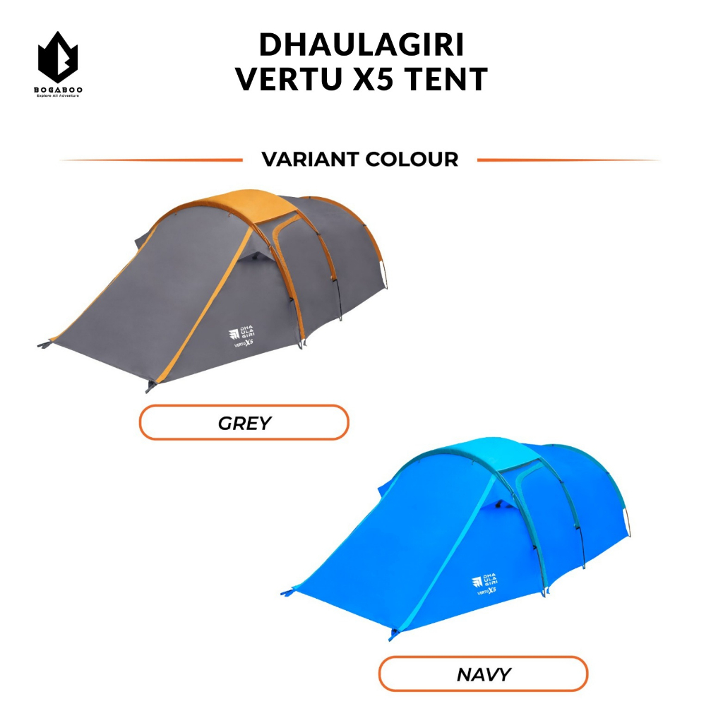 Bisa [COD] Tenda Camping Dhaulagiri Vertu X5 Kapasitas 4-5 Orang Double Layer Hiking Outdoor