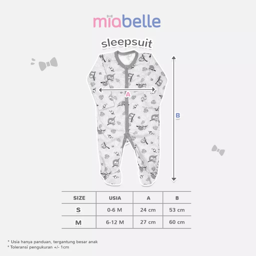 Miabelle Sleepsuit Close Foot - Baju Tidur Bayi