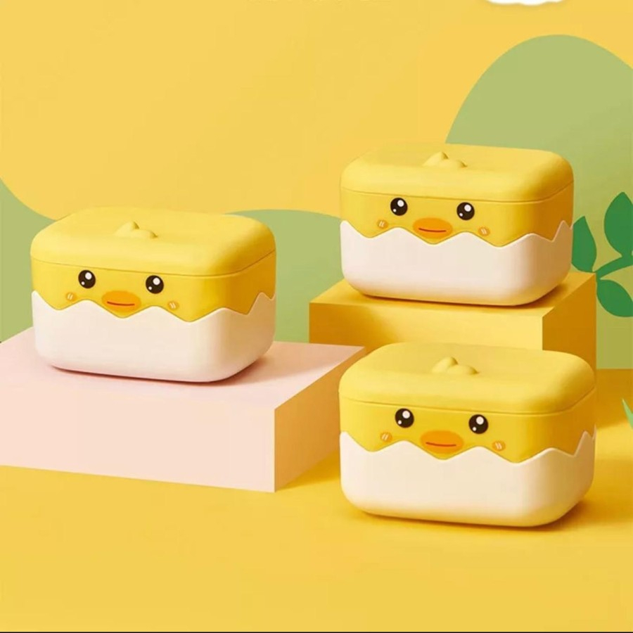 EM  Kotak Sabun Bebek Kuning Kecil Kreatif Dengan penutup Duck SoapBox