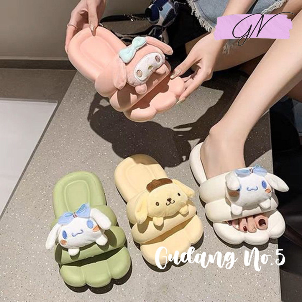 GN-2303 Sandal Selop EVA Rubber Model Cartoon Fashion Sandal Wanita Import