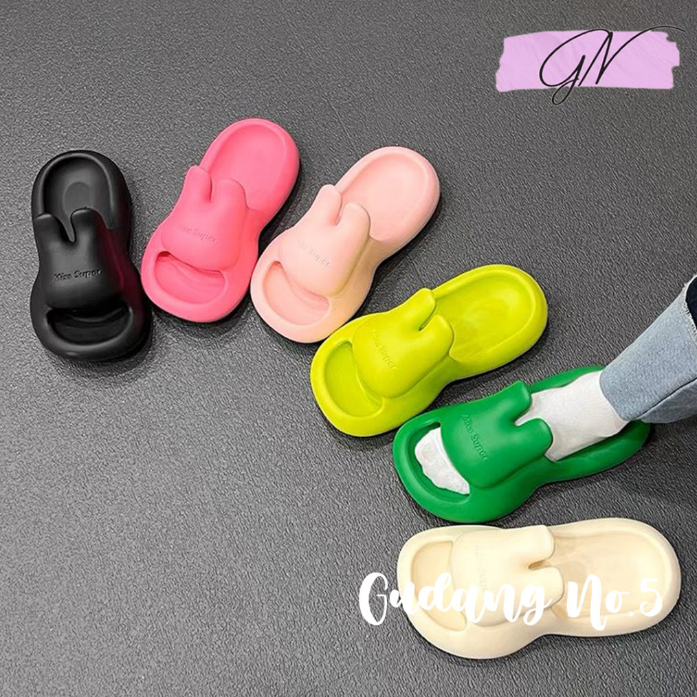 GN-3533 Sandal Selop EVA Rubber Wanita Fashion Sandal Jelly Tebal Import