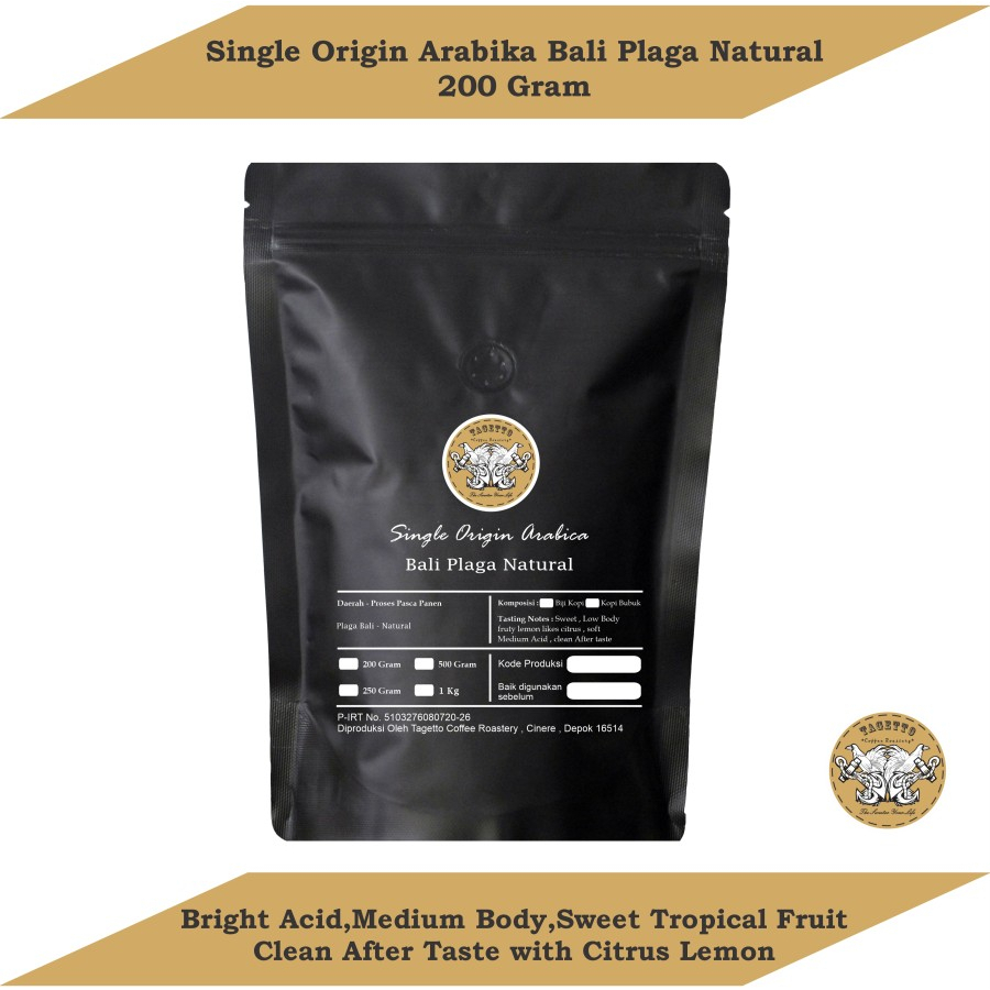 

KOPI ARABIKA BALI PLAGA NATURAL 200GR BIJI / BUBUK