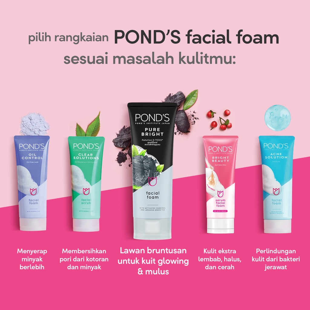 Pond's White Beauty | Acne Solution | Pure White | Sabun Wajah Ponds 50gr / 100gr | PONDS Facial Foam