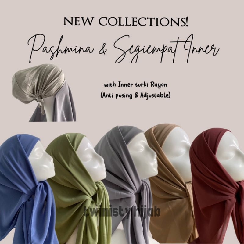 PASHMINA INNER DENGAN TALI / HIJAB INSTAN INNER PASHMINA / HIJAB SEGIEMPAT INNER TALI