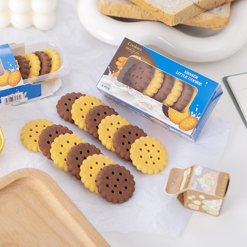 

ED - 6 IN 1 PENGHAPUS PENSIL MODEL COOKIES / ERASER LUCU SET