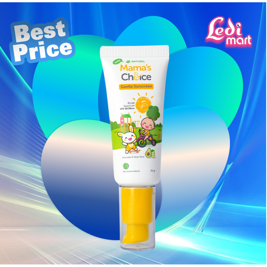 ORIGINAL Mama's Choice Baby Gentle Sunscreen 30gr / Mama Choice Sun Screen Bayi 30 gr / Mamas Choice Sun Block Anak / Tabir Surya Anak Bayi UV / LEDI MART