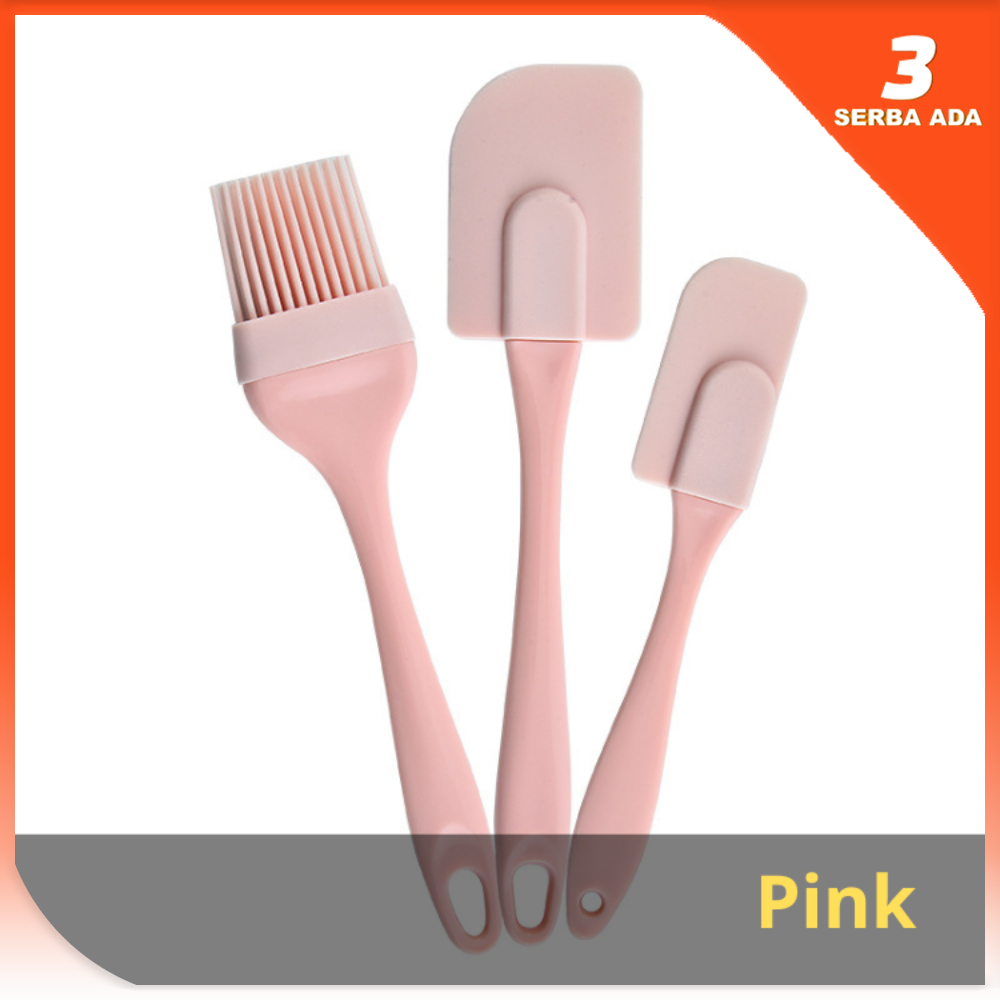 Spatula Set Silikon Tahan Panas / Spatula Kuas 3 in 1 / Spatula Tahan Panas / Alat Masak Set Anti Lengket / Kuas Silikon Tahan Panas / Kuas Tahan Panas