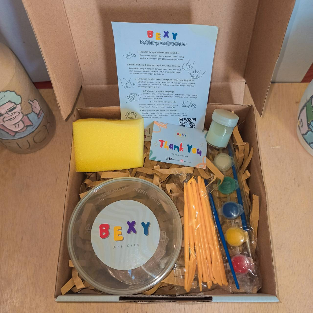 DIY | Pottery Kit | Stoneware Clay | Pottery Beginner | Homekit by Bexy Art Kits