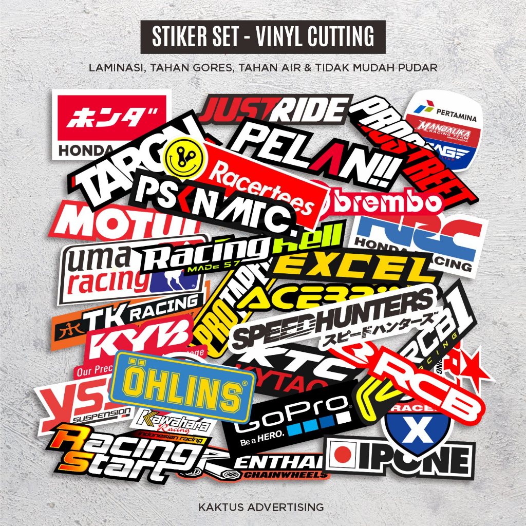 Stiker Set Motor Racing Vinyl Sudah Cutting