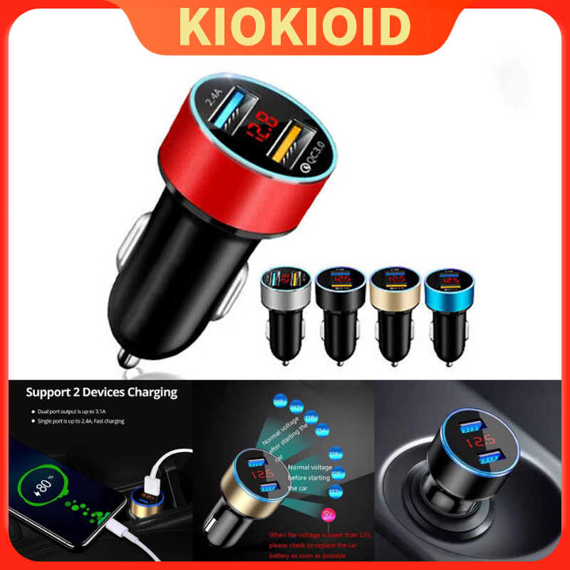Charger Hp Mobil Quick Charger Car Charger Colokan Charger Mobil 2 Ports 3.1A 12V-24V Output Charger