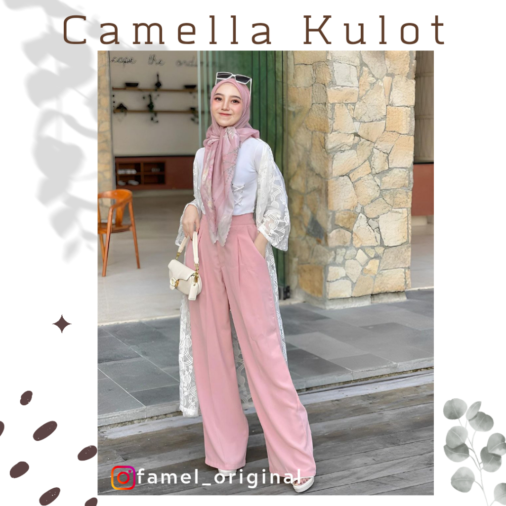 CAMELA BABY DUSTY/CELANA KULOT DUSTY PINK | WIDE LEG PANTS DUSTY PINK | KULOT DUSTY PINK | KULOT WEN