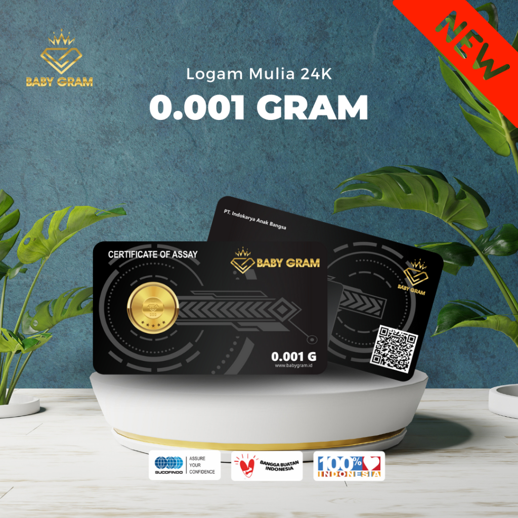 BABY GRAM || Reguler Logam Mulia Emas 0,001gr Murni 24K Bersertifikat