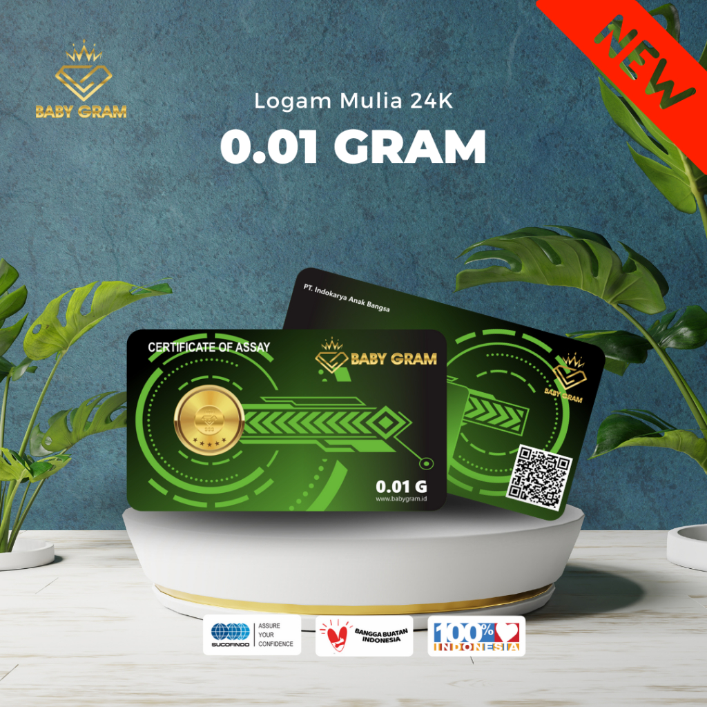BABY GRAM || Reguler Logam Mulia Emas 0,01gr Murni 24K Bersertifikat