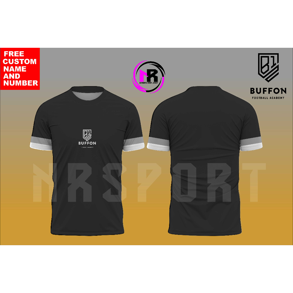 JERSEY PRINTING BUFFON ACADEMY TERBARU 2023/JERSEY BUFFON HITAM PENDEK/ATASAN BOLA ANAK BUFFON ACADE