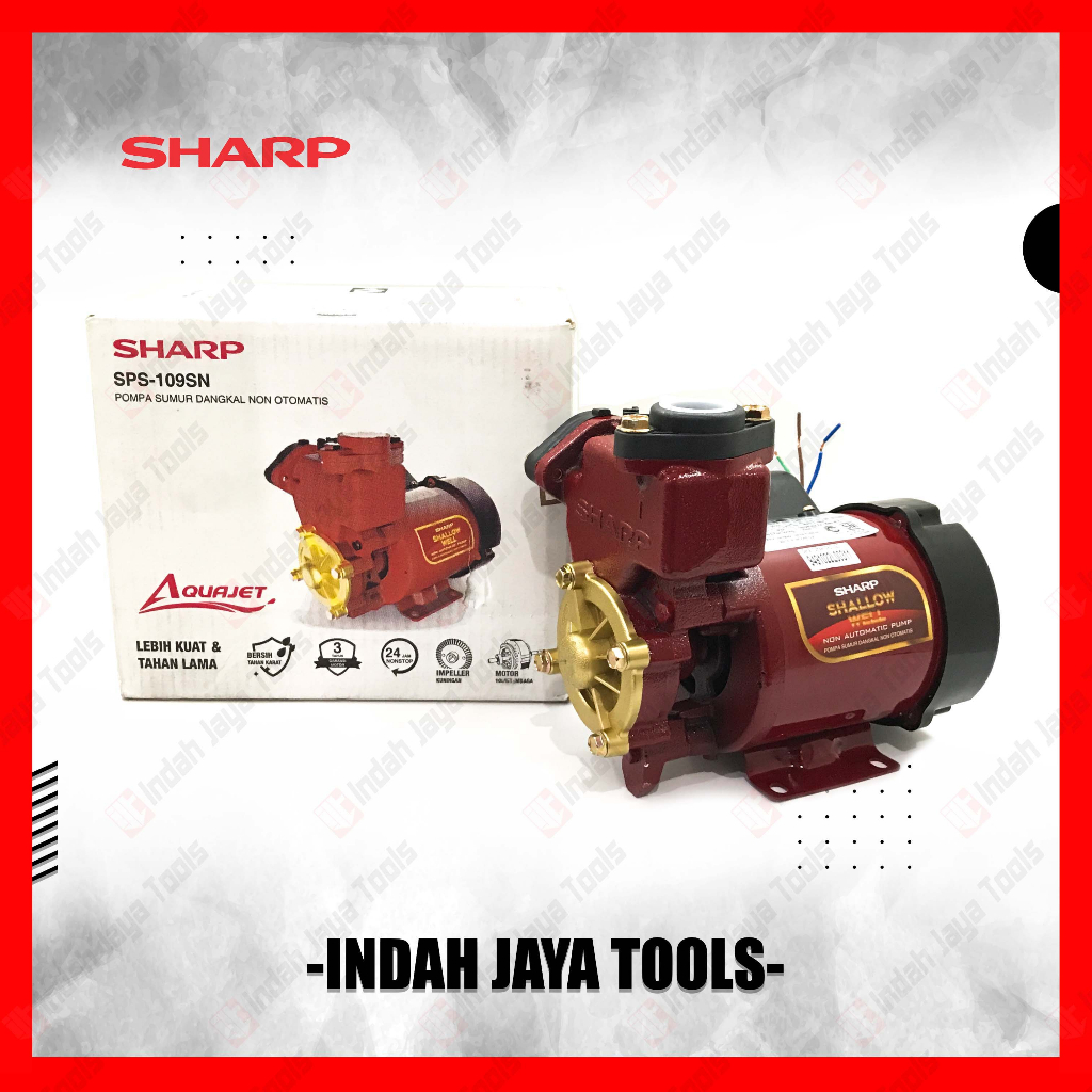 SHARP SPS-109SN Mesin Pompa Air Sumur Dangkal Non Otomatis Ledeng