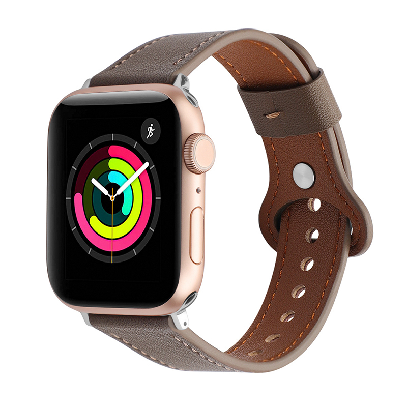 Tali✅Slim Genuine Leather Strap Compatible With iWatch Series SE 38mm 40mm 41mm 42mm 44mm 45mm 49mm