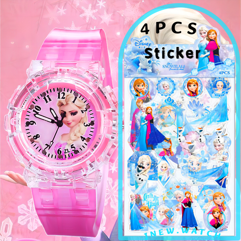 【FREE BOX】Jam tangan anak Perempuan Electronic Luminescence Frozen Aisha Watch Girl Aisha Princess Cartoon kids Toy Girl