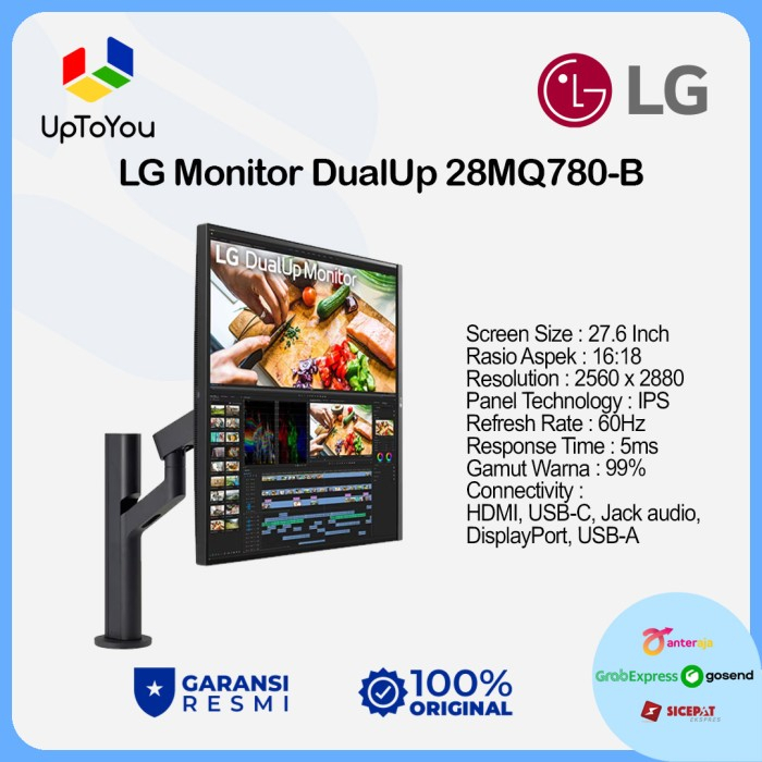 LG Monitor DualUp 28MQ780-B 27.6"DoubleQHD IPS 60Hz 5ms 99% sRGB HDMI