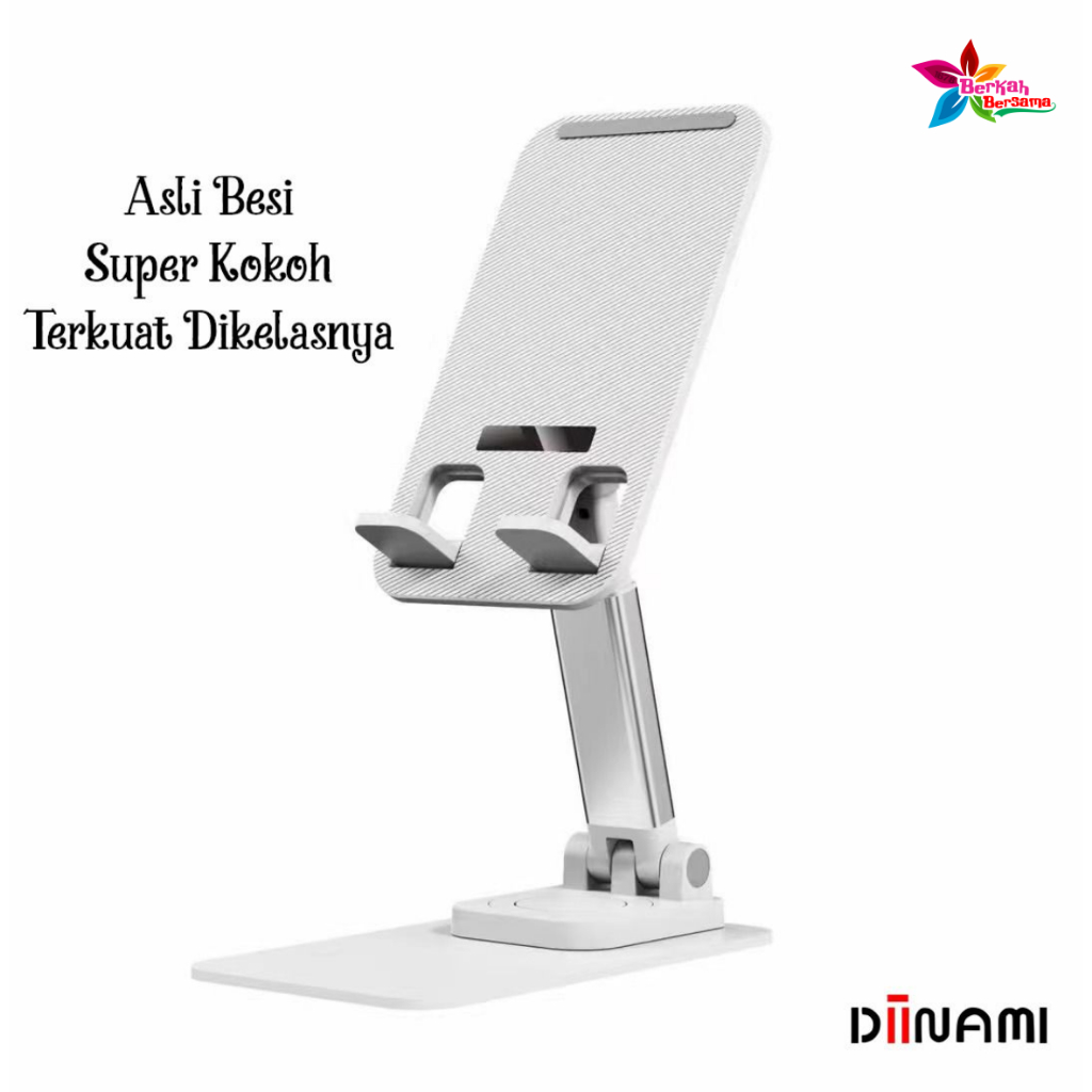 DIINAMI HM-1 Holder HP BESI phone Holder stand hp Tab &amp; iPad universal Holder lipat besi dimeja dudukan hp bisa puter 360 derajat BB8291