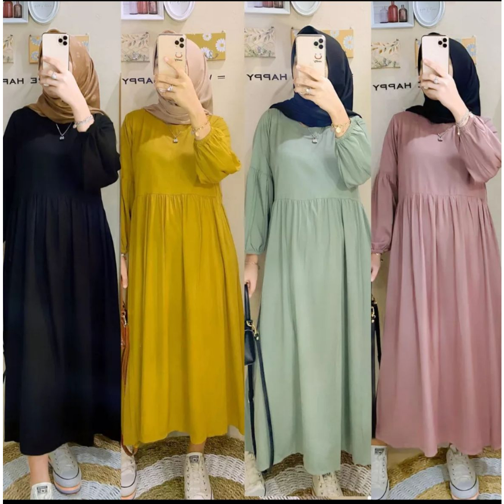 [Free Bross] PGS Safira Midi Dress Crincle Airflow