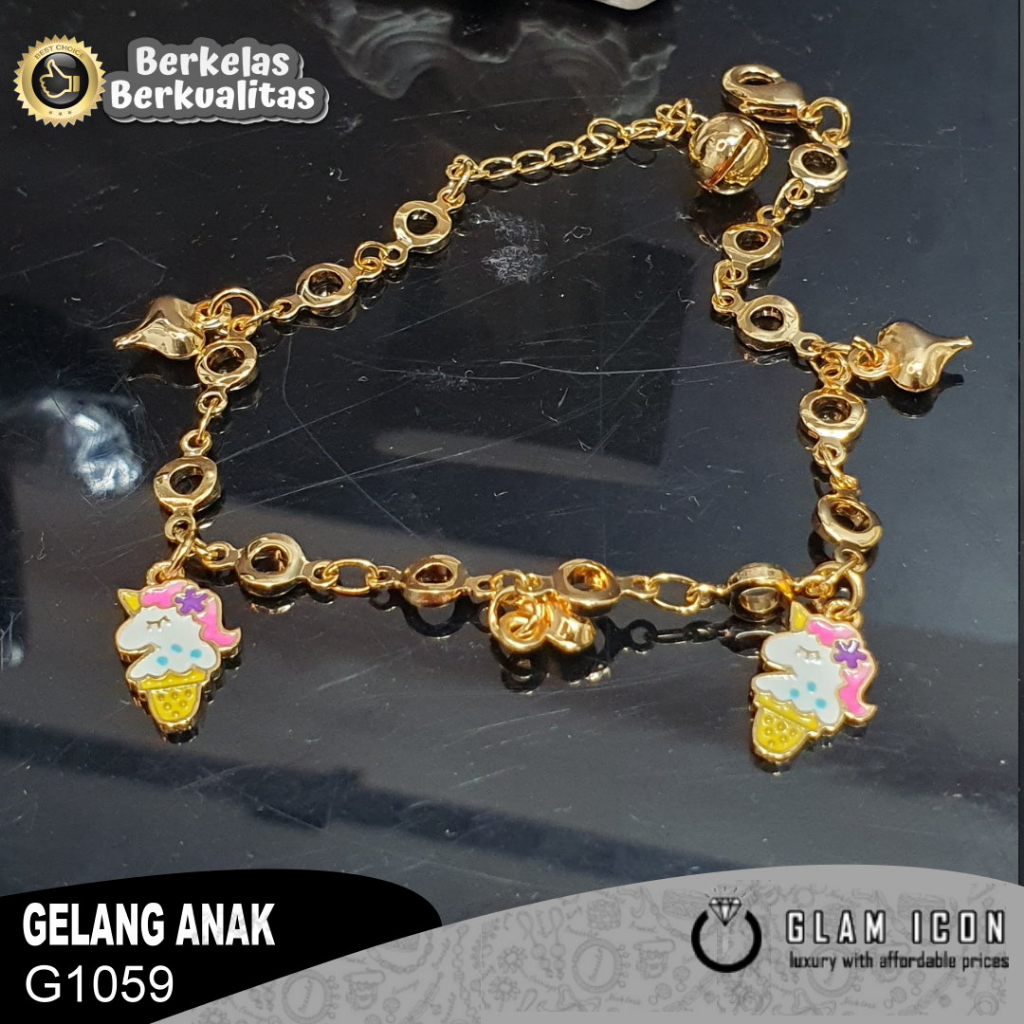 Gelang Rantai anak motif poni pnk in cup G1059 GAG