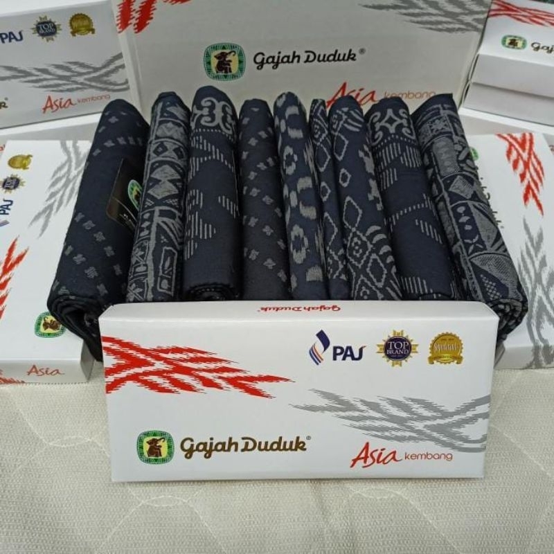 Sarung Gajah Duduk Asia Kembang HITAM