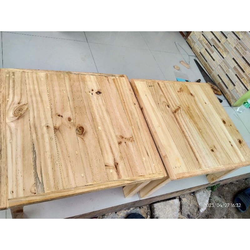 MEJA KULKAS 2 PINTU ANTI BANJIR DARI KAYU JATI BELANDA