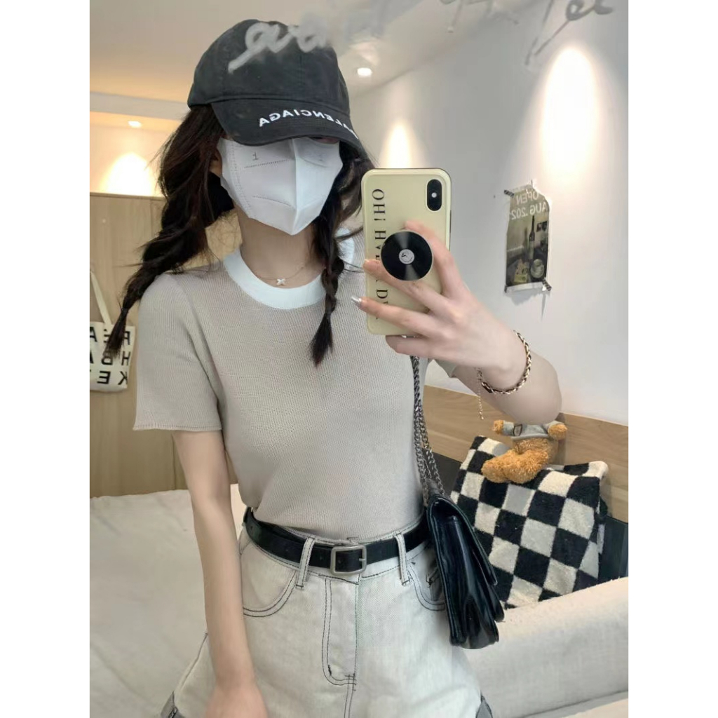 Lana Top Knit Korean Tshirt Polos - Baju Atasan Wanita Rajut Import TM - (5920)