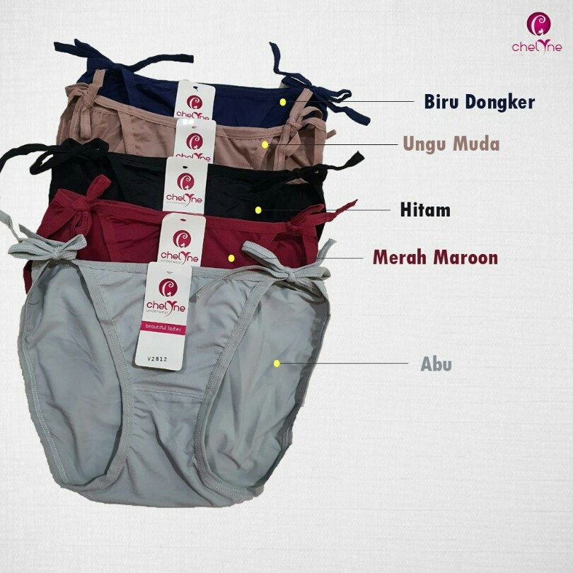 Celana Dalam Chelyne 2812 Model Tali Samping Bahan Lycra Lace Licin