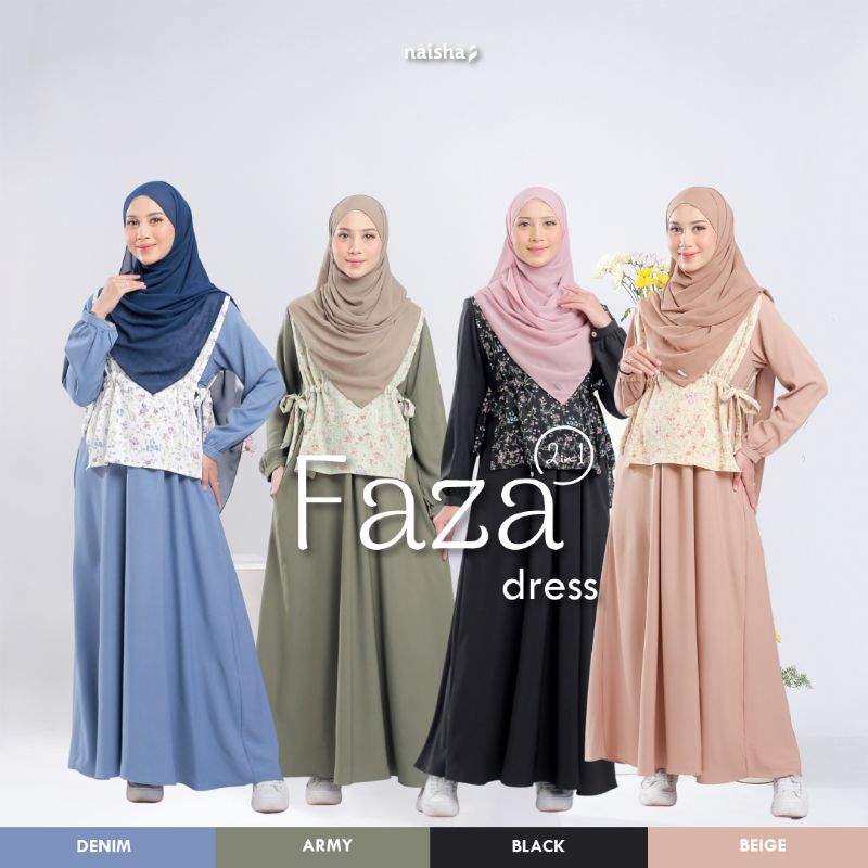 FAZA DRESS 2 IN 1 | DRESS | GAMIS KEKINIAN | GAMIS MODERN | SYARI