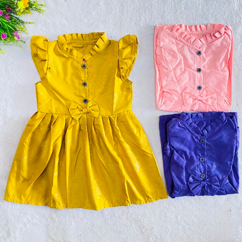 Dress 1 2 tahun gaun anak cewek viral terbaru Fatonah Shop baju rok anak perempuan ( dress kringkel )