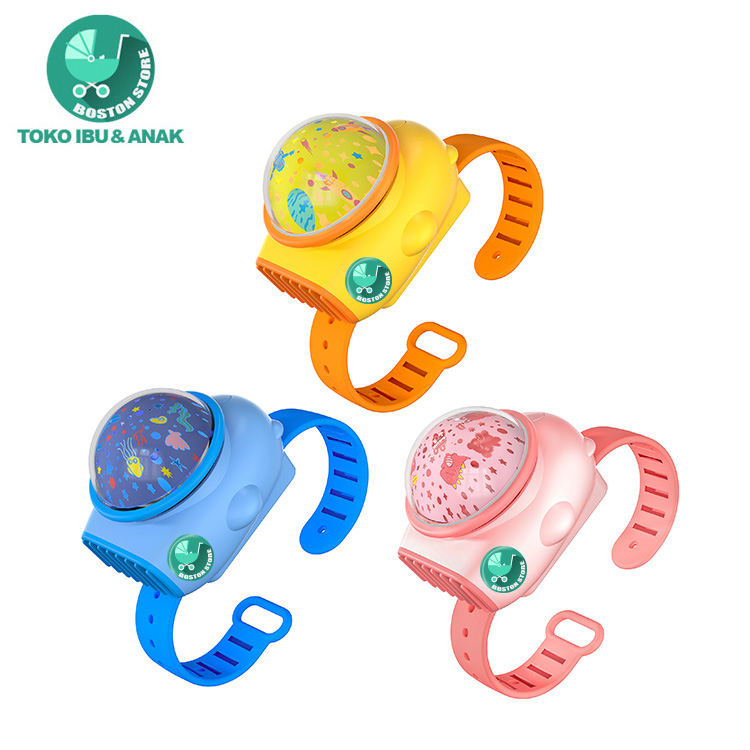 Bostonstore Kipas Angin Portable Gelang Fan Projector Listrik Kipas Mini Anak Anak / Kipas Angin Mini Bentuk Jam Tangan Portable/ Kipas Angin Tangan / Kipas Angin Tangan Portable / Kipas Angin Tangan Mini / Kipas Angin Tangan Karakter / Kipas Angin