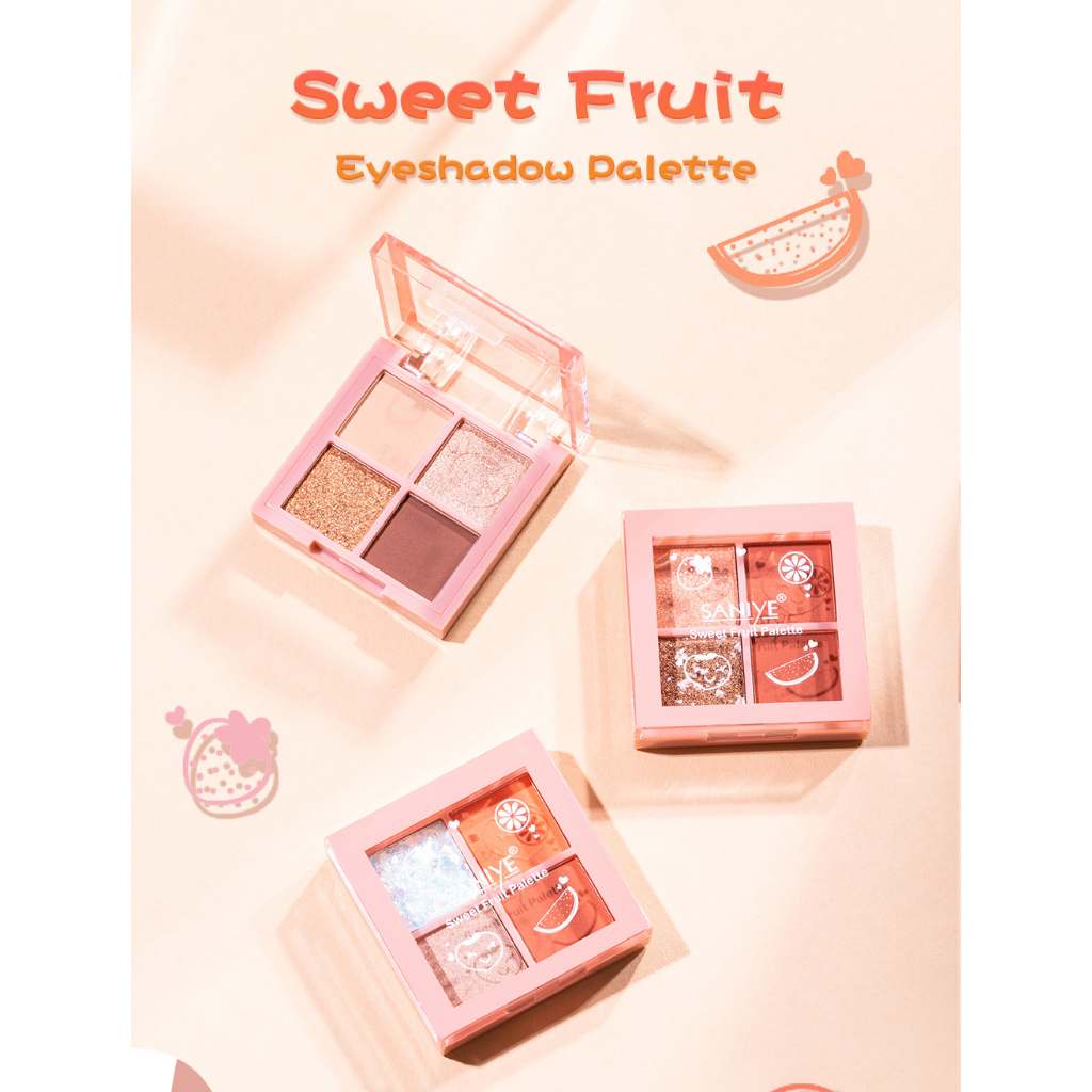 【SANIYE】 4 Warna Eyeshadow Palette Tahan Air Sweet Makeup Mata Kosmetik E0435