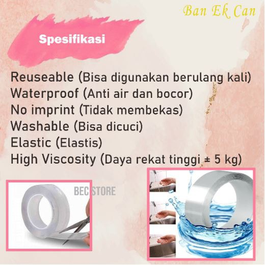 

glue TERLARISS Double Tape Nano Tape Ivy Grip Tape Isolasi