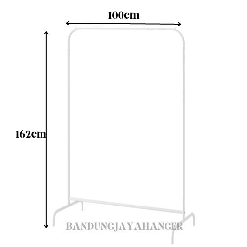 Gawang baju model putih 100 cm/ Gantungan Gawang  Baju Besi Fullcoating / Gantungan Baju gamisa /Gawang Baju Besi Putih Minimalis Full Coating Display Model ike/ Jemuran Baju Putih 1 m ( 100 cm )